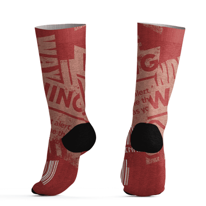 Dune Red 13s Socks Match Sneaker Addict 3D All-Over Print Warning - NastyJamz