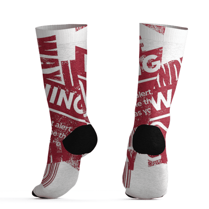 High 85 Metallic Burgundy 1s Socks Match Sneaker Addict 3D All-Over Print Warning - NastyJamz