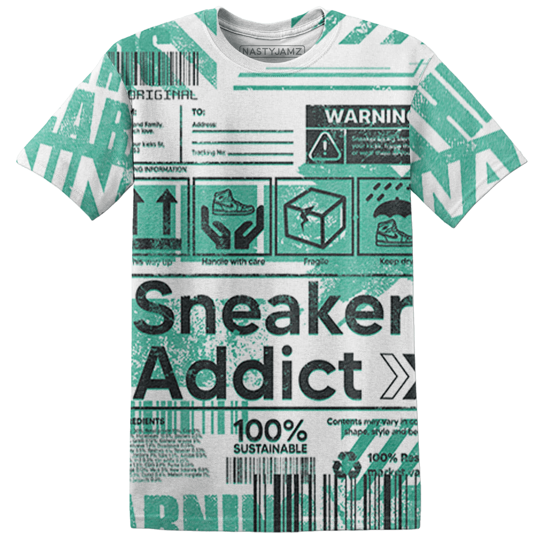 High OG Green Glow 1s T Shirt Match Sneaker Addict 3D All-Over Print Warning - NastyJamz