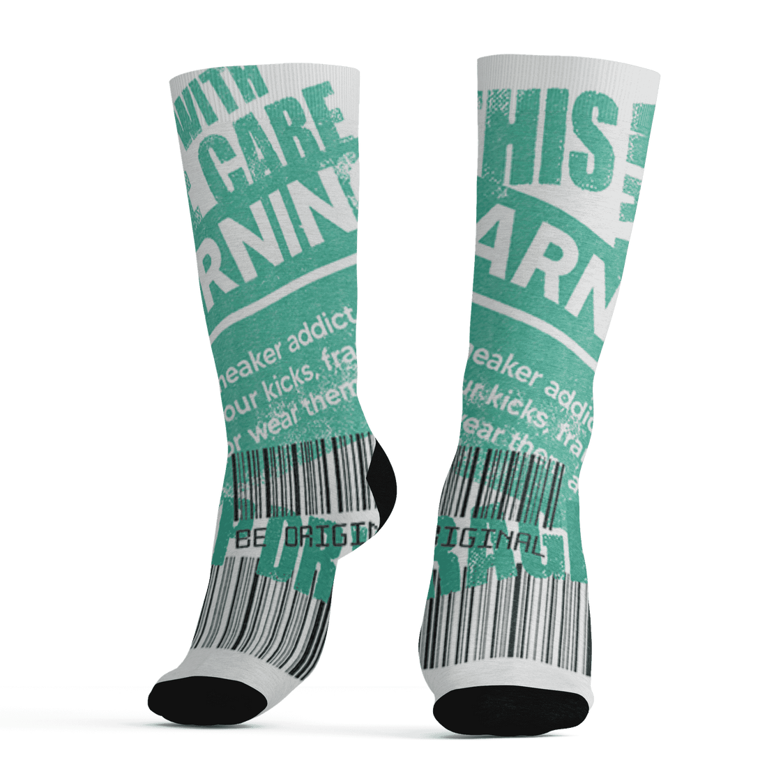 High OG Green Glow 1s Socks Match Sneaker Addict 3D All-Over Print Warning - NastyJamz