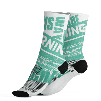 High OG Green Glow 1s Socks Match Sneaker Addict 3D All-Over Print Warning - NastyJamz