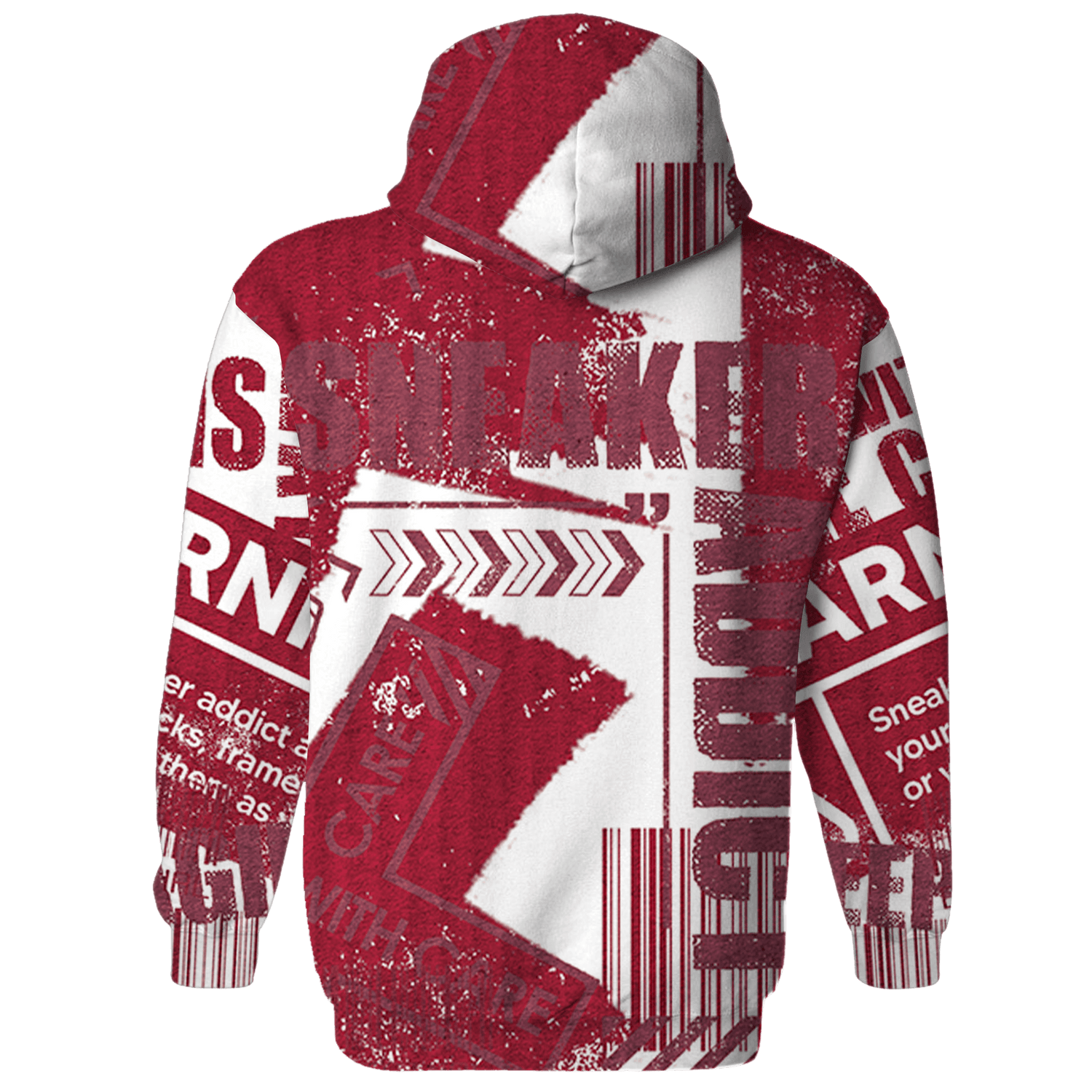 High White Team Red 1s Hoodie Match Sneaker Addict 3D All-Over Print Warning - NastyJamz