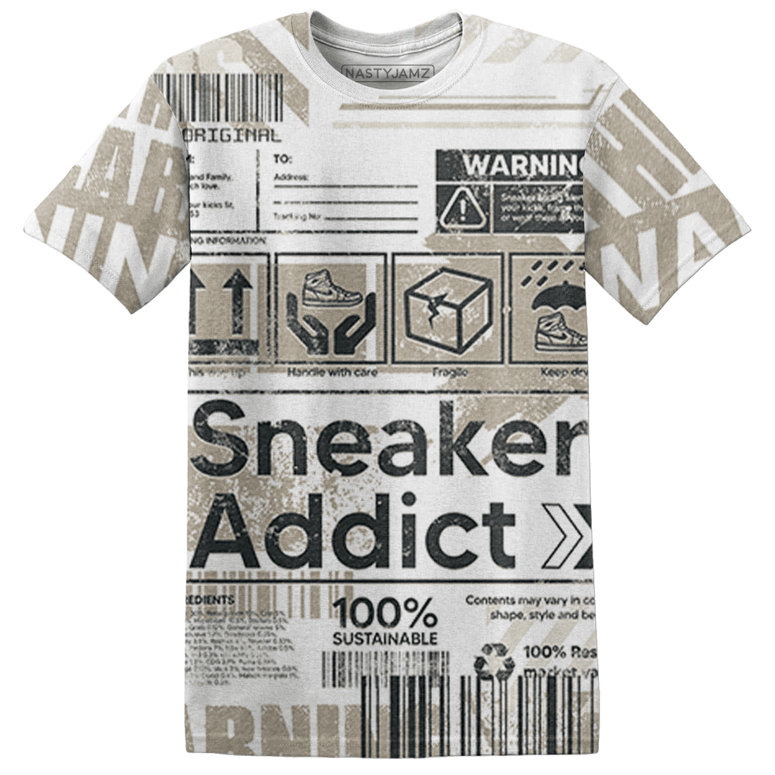 Latte 1s T Shirt Match Sneaker Addict 3D All-Over Print Warning - NastyJamz