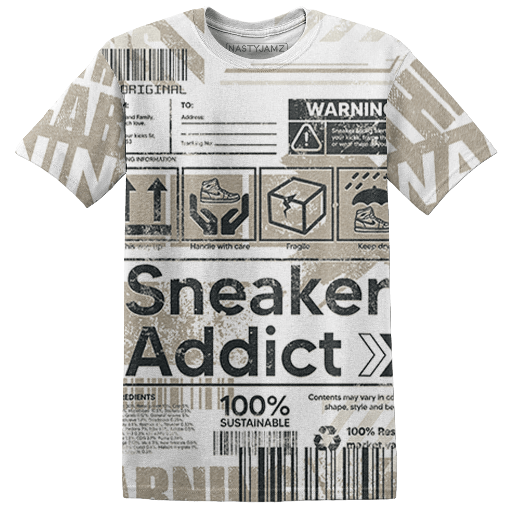 Latte 1s T Shirt Match Sneaker Addict 3D All-Over Print Warning - NastyJamz