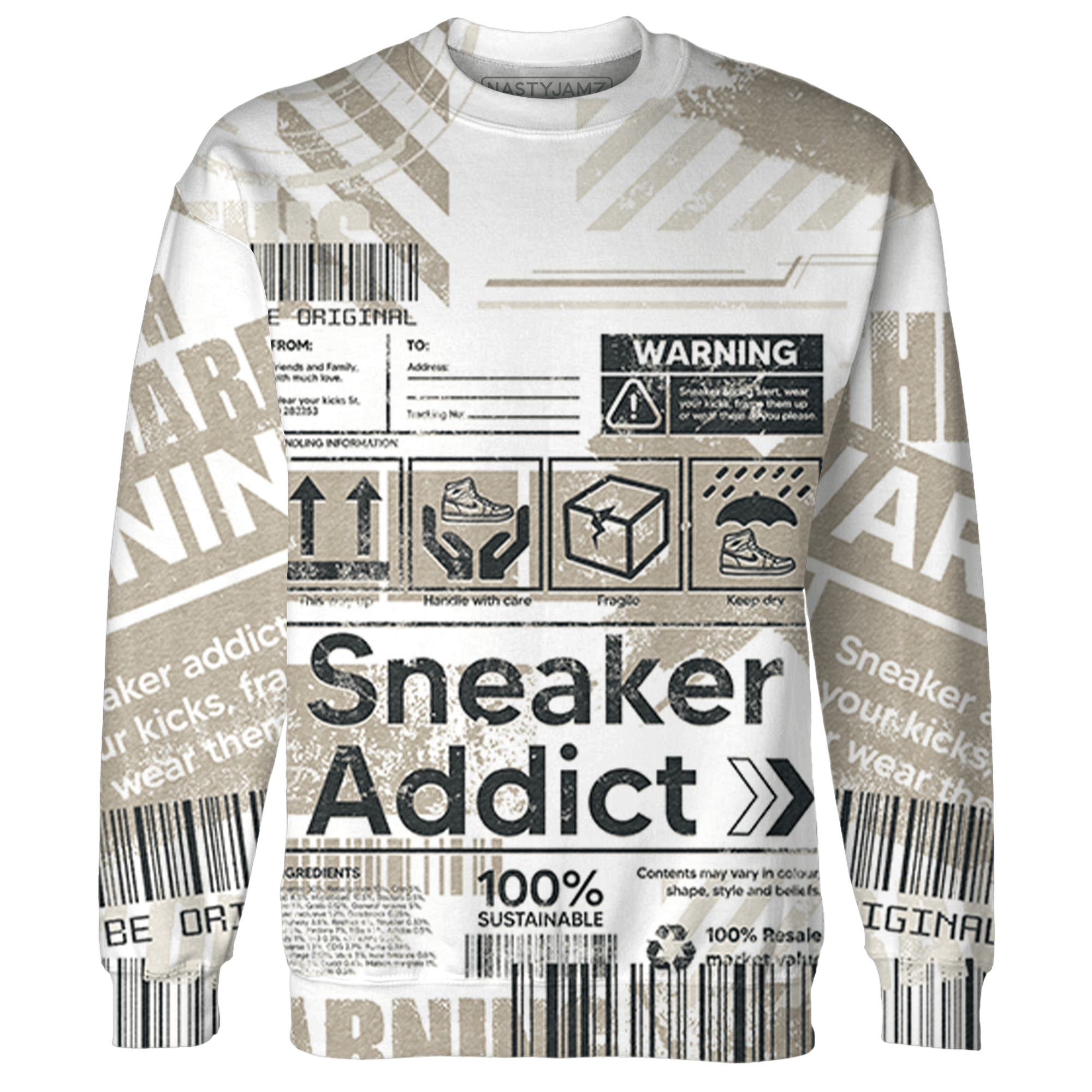 Latte 1s Hoodie Match Sneaker Addict 3D All-Over Print - NastyJamz