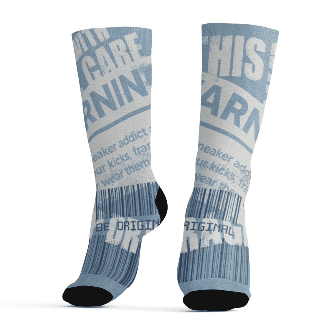 Mid Diffused Blue Grey 1s Socks Match Sneaker Addict 3D All-Over Print Warning - NastyJamz