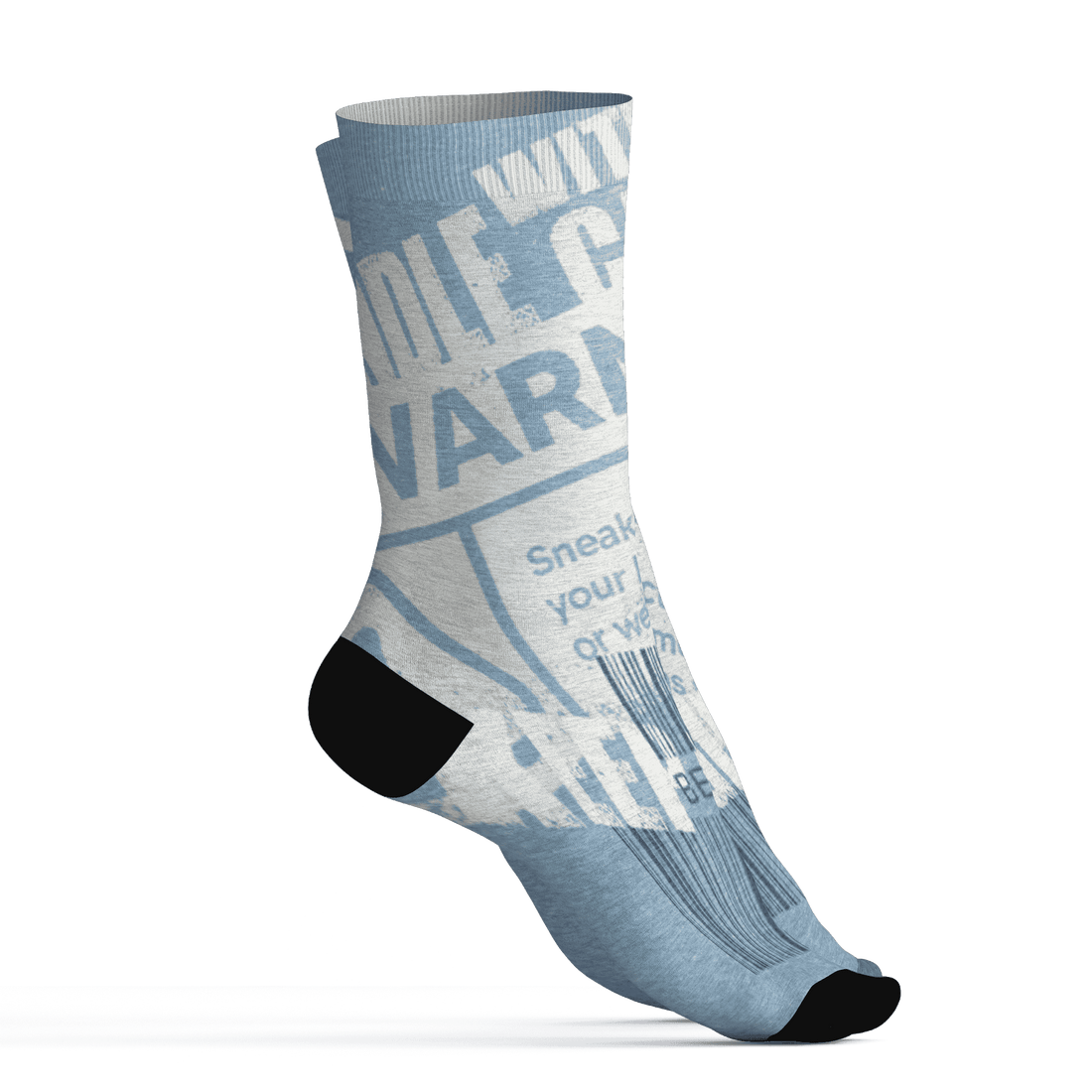 Mid Diffused Blue Grey 1s Socks Match Sneaker Addict 3D All-Over Print Warning - NastyJamz
