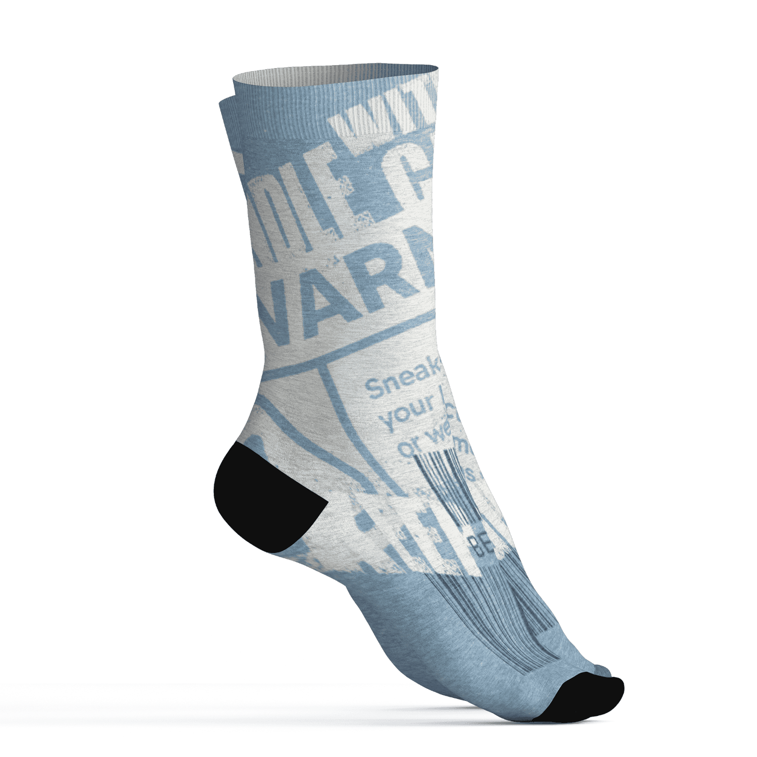 Mid Diffused Blue Grey 1s Socks Match Sneaker Addict 3D All-Over Print Warning - NastyJamz