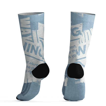 Mid Diffused Blue Grey 1s Socks Match Sneaker Addict 3D All-Over Print Warning - NastyJamz
