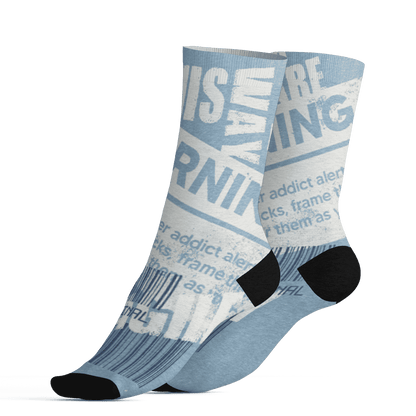 Mid Diffused Blue Grey 1s Socks Match Sneaker Addict 3D All-Over Print Warning - NastyJamz