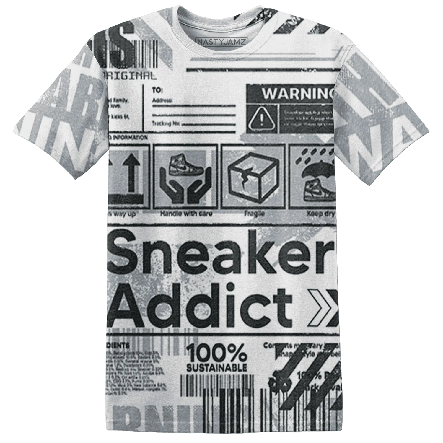 Wolf-Grey-1s-T-Shirt-Match-Sneaker-Addict-3D-Warning