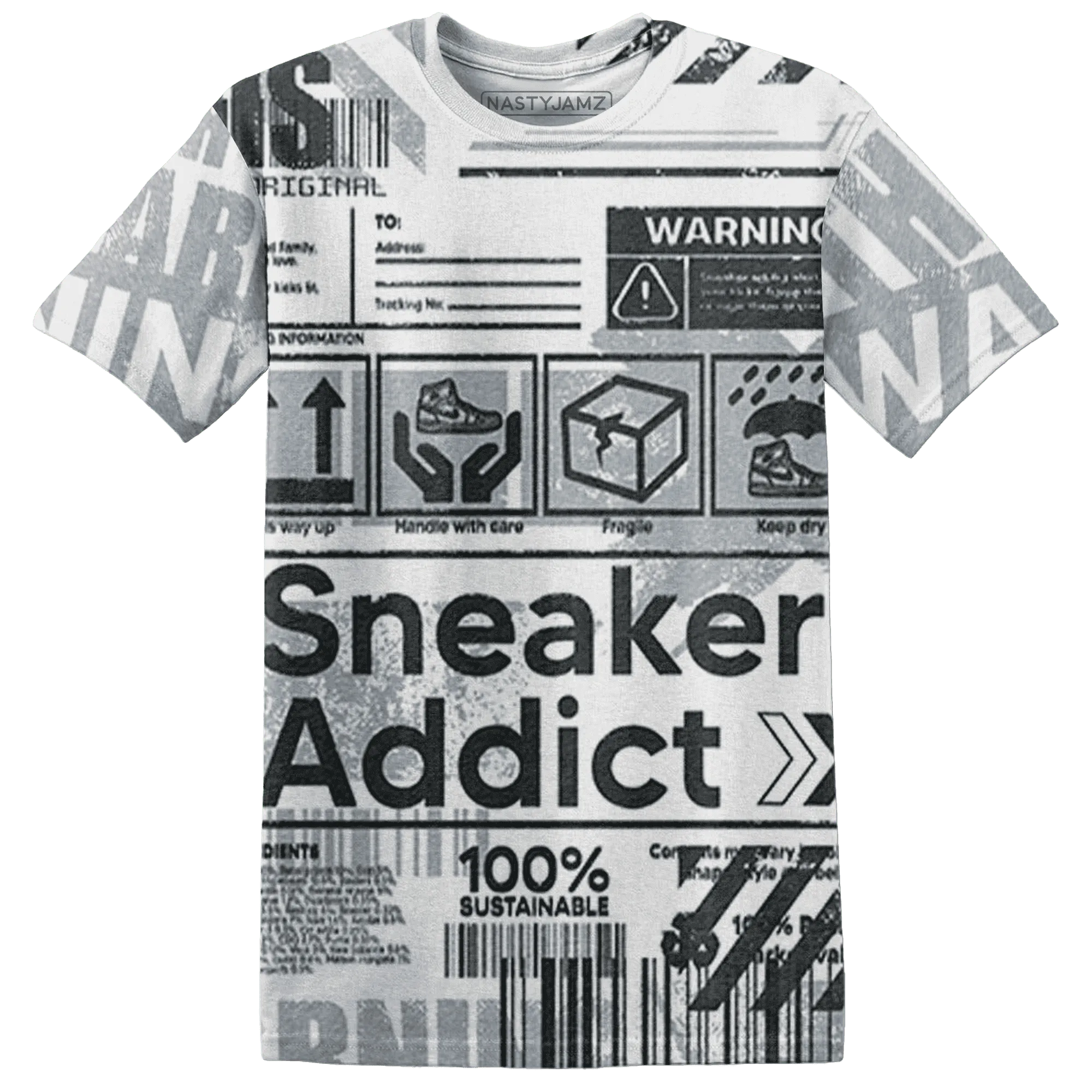 Wolf-Grey-1s-T-Shirt-Match-Sneaker-Addict-3D-Warning