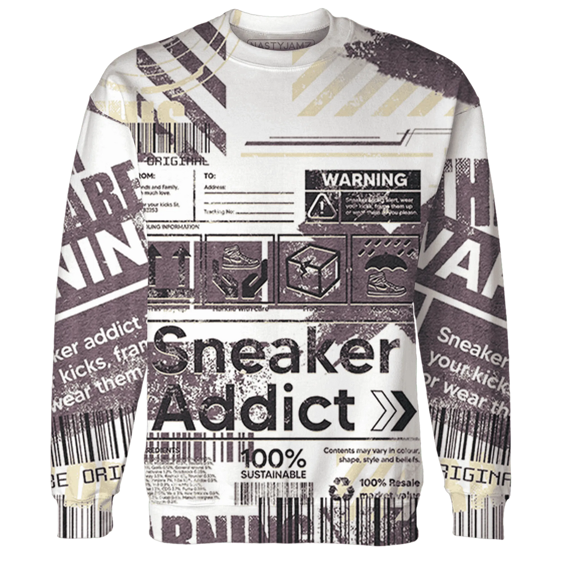 Burgundy-Crush-3s-Sweatshirt-Match-Sneaker-Addict-3D-Warning