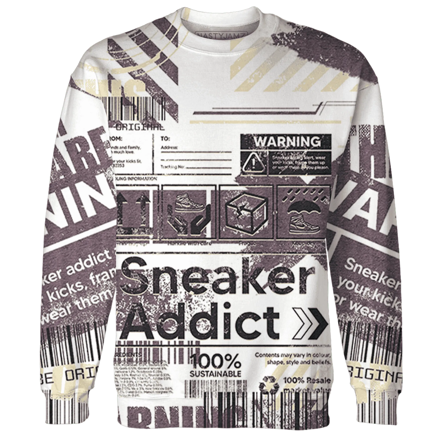Burgundy-Crush-3s-Sweatshirt-Match-Sneaker-Addict-3D-Warning