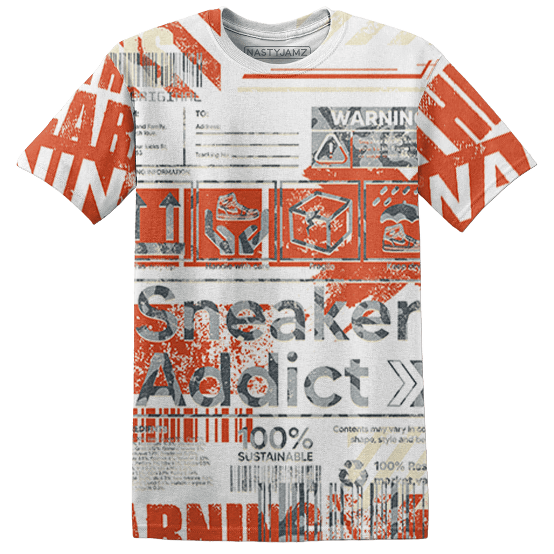 Georgia Peach 3s T Shirt Match Sneaker Addict 3D All-Over Print Warning - NastyJamz