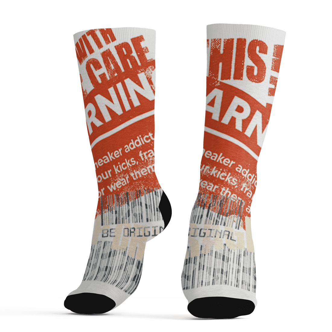 Georgia Peach 3s Socks Match Sneaker Addict 3D All-Over Print Warning - NastyJamz