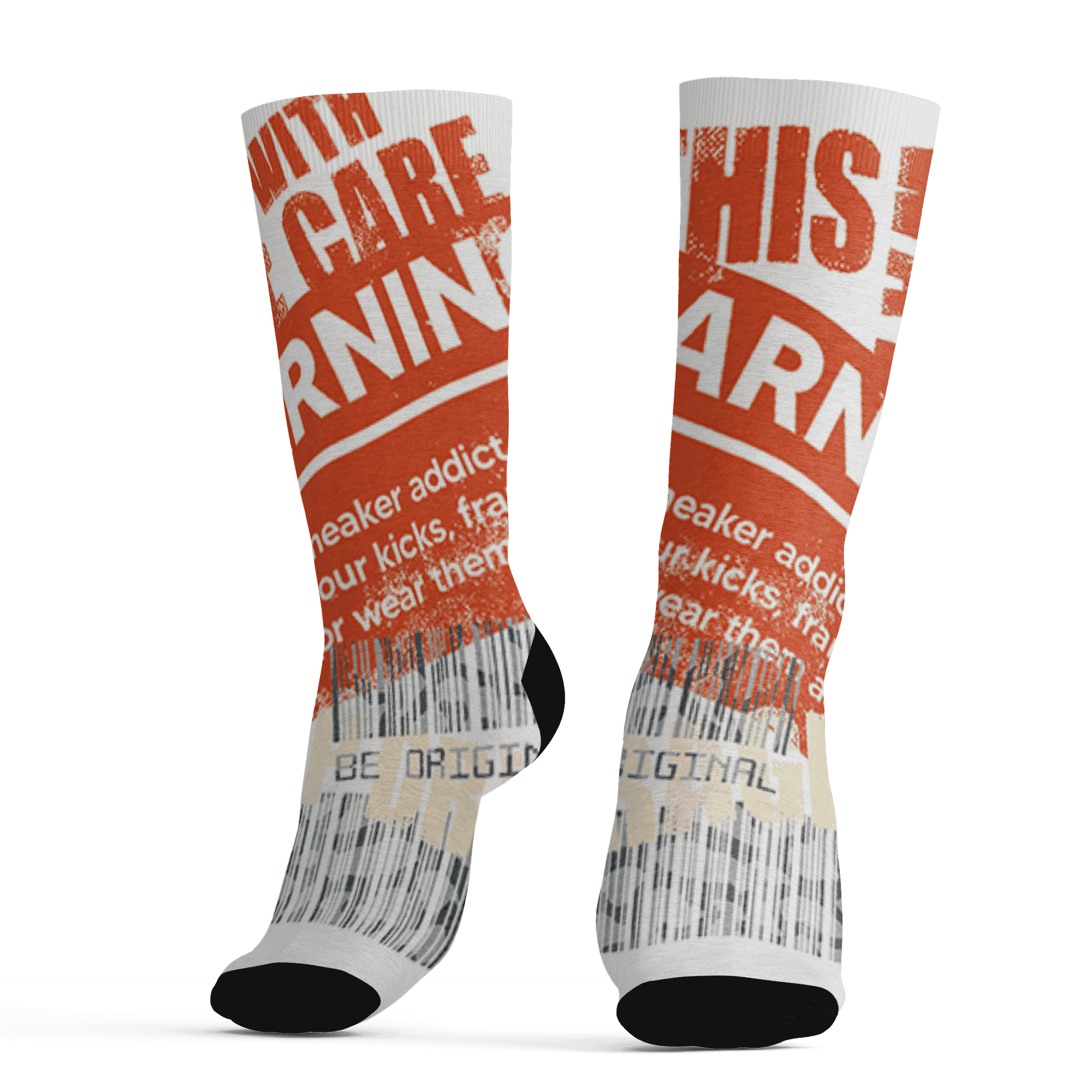 Georgia Peach 3s Socks Match Sneaker Addict 3D All-Over Print Warning - NastyJamz