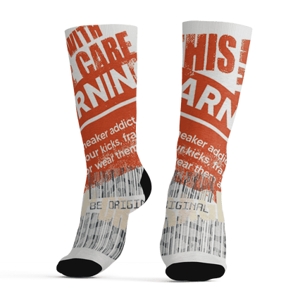 Georgia Peach 3s Socks Match Sneaker Addict 3D All-Over Print Warning - NastyJamz