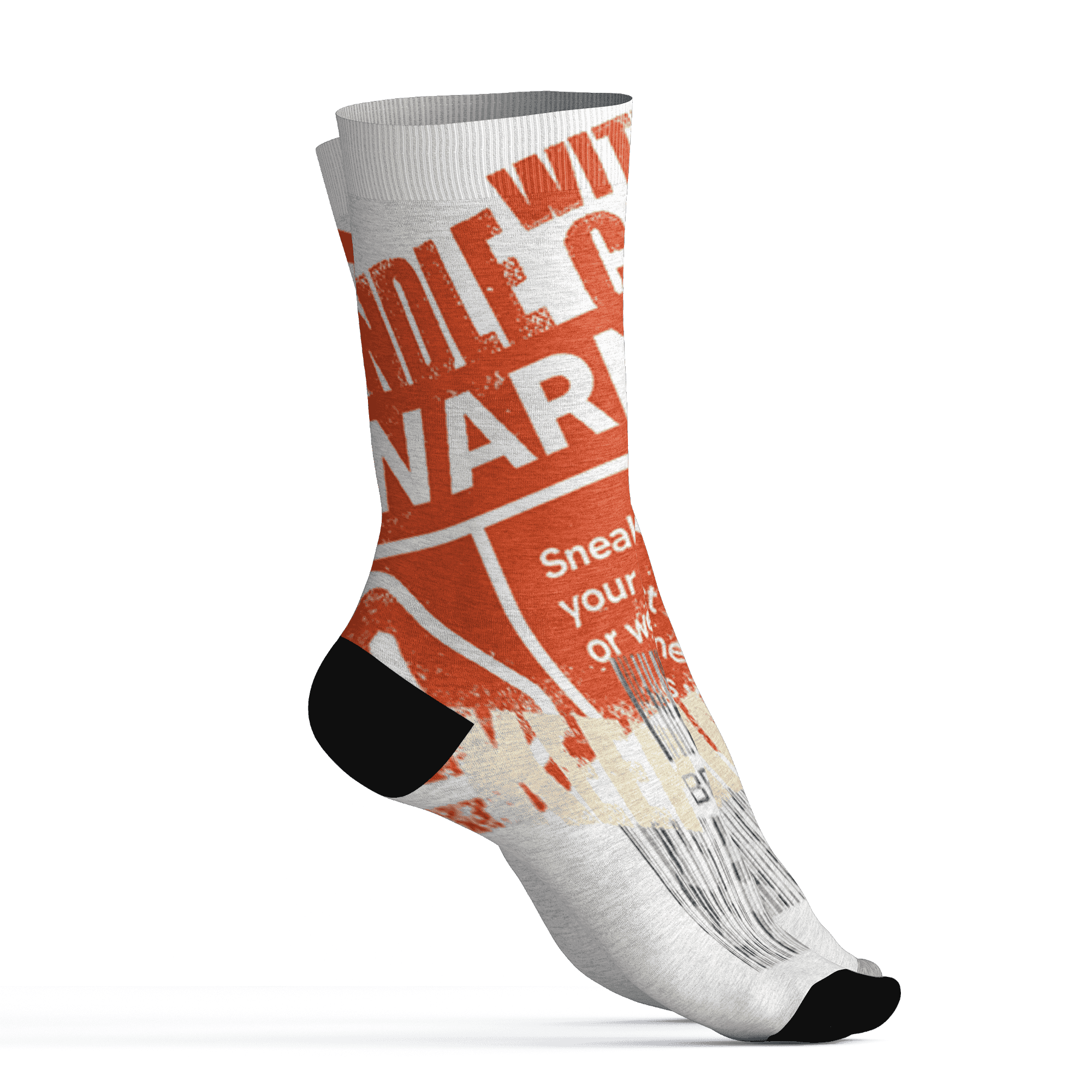Georgia Peach 3s Socks Match Sneaker Addict 3D All-Over Print Warning - NastyJamz