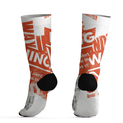 Georgia Peach 3s Socks Match Sneaker Addict 3D All-Over Print Warning - NastyJamz