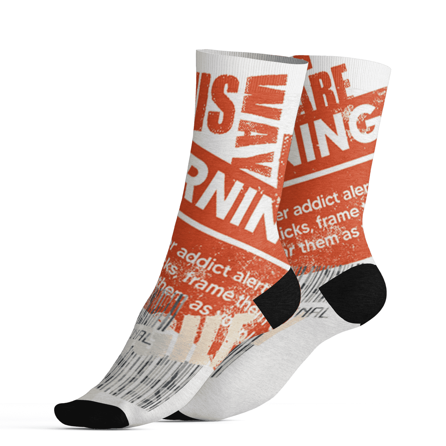 Georgia Peach 3s Socks Match Sneaker Addict 3D All-Over Print Warning - NastyJamz