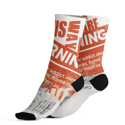 Georgia Peach 3s Socks Match Sneaker Addict 3D All-Over Print Warning - NastyJamz