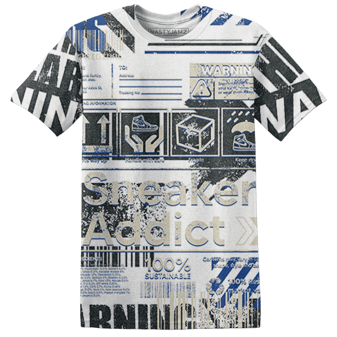 Quaiii 54 3s T Shirt Match Sneaker Addict 3D All-Over Print Warning - NastyJamz