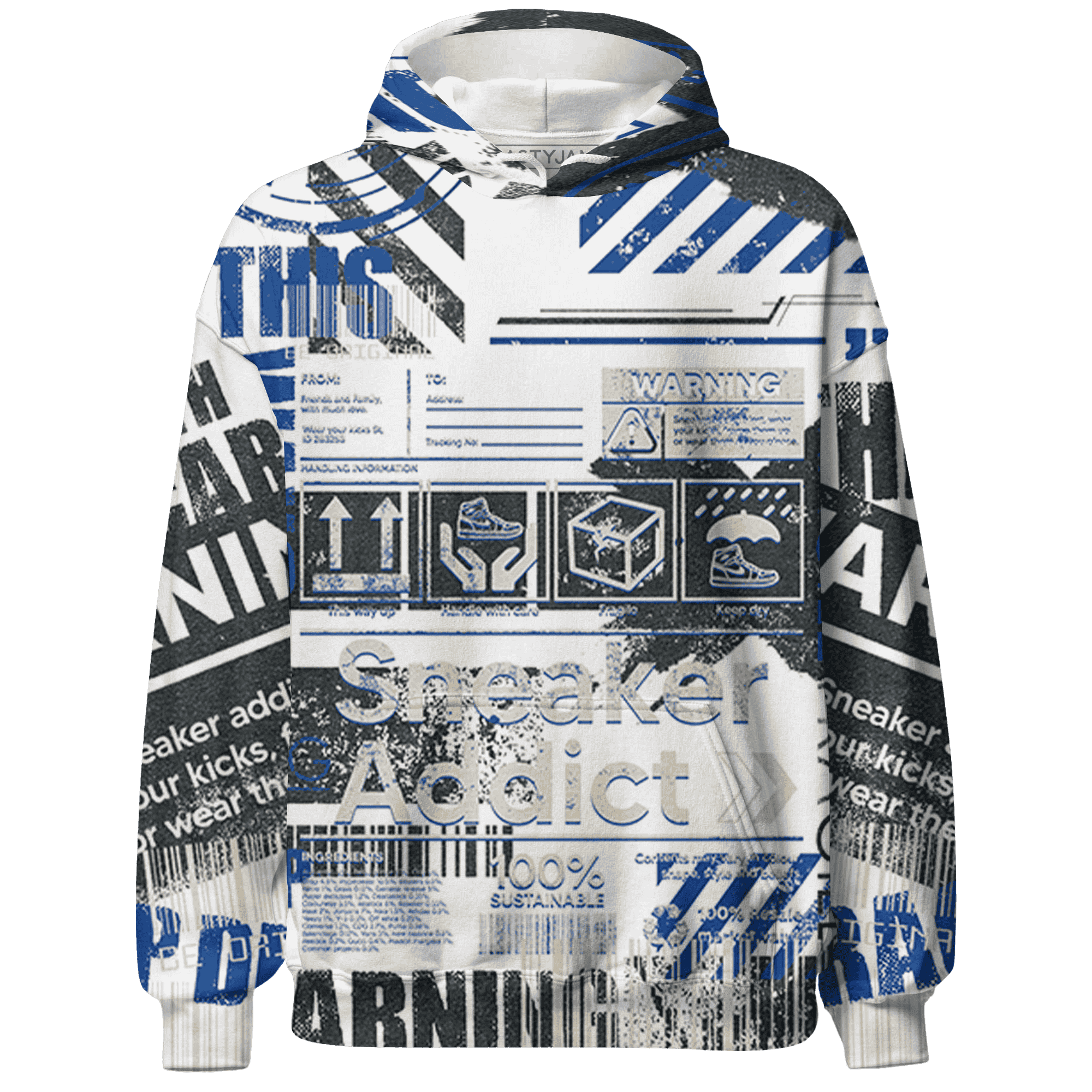 Quaiii 54 3s Hoodie Match Sneaker Addict 3D All-Over Print Warning - NastyJamz