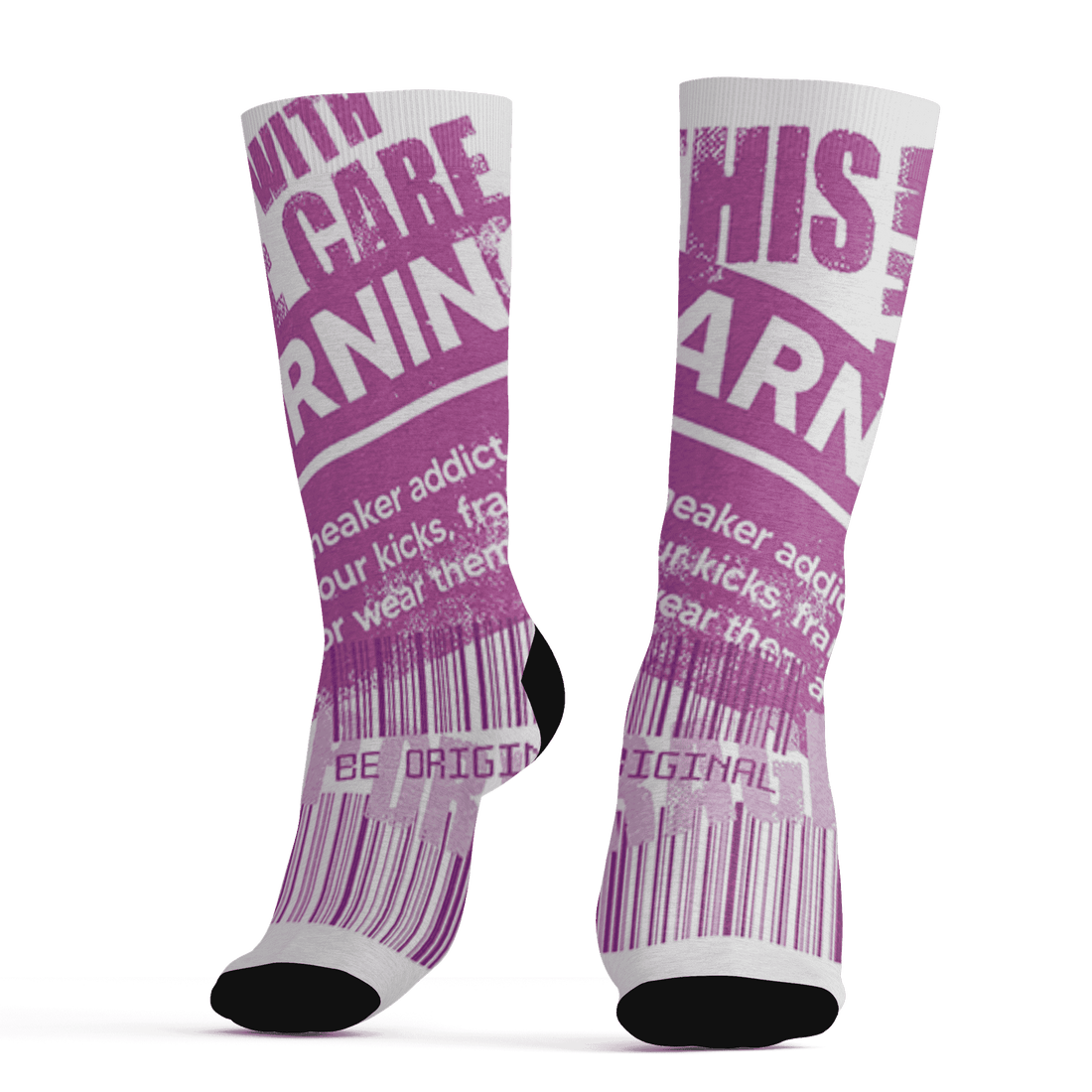 GS Hyper Violet 4s Socks Match Sneaker Addict 3D All-Over Print Warning - NastyJamz