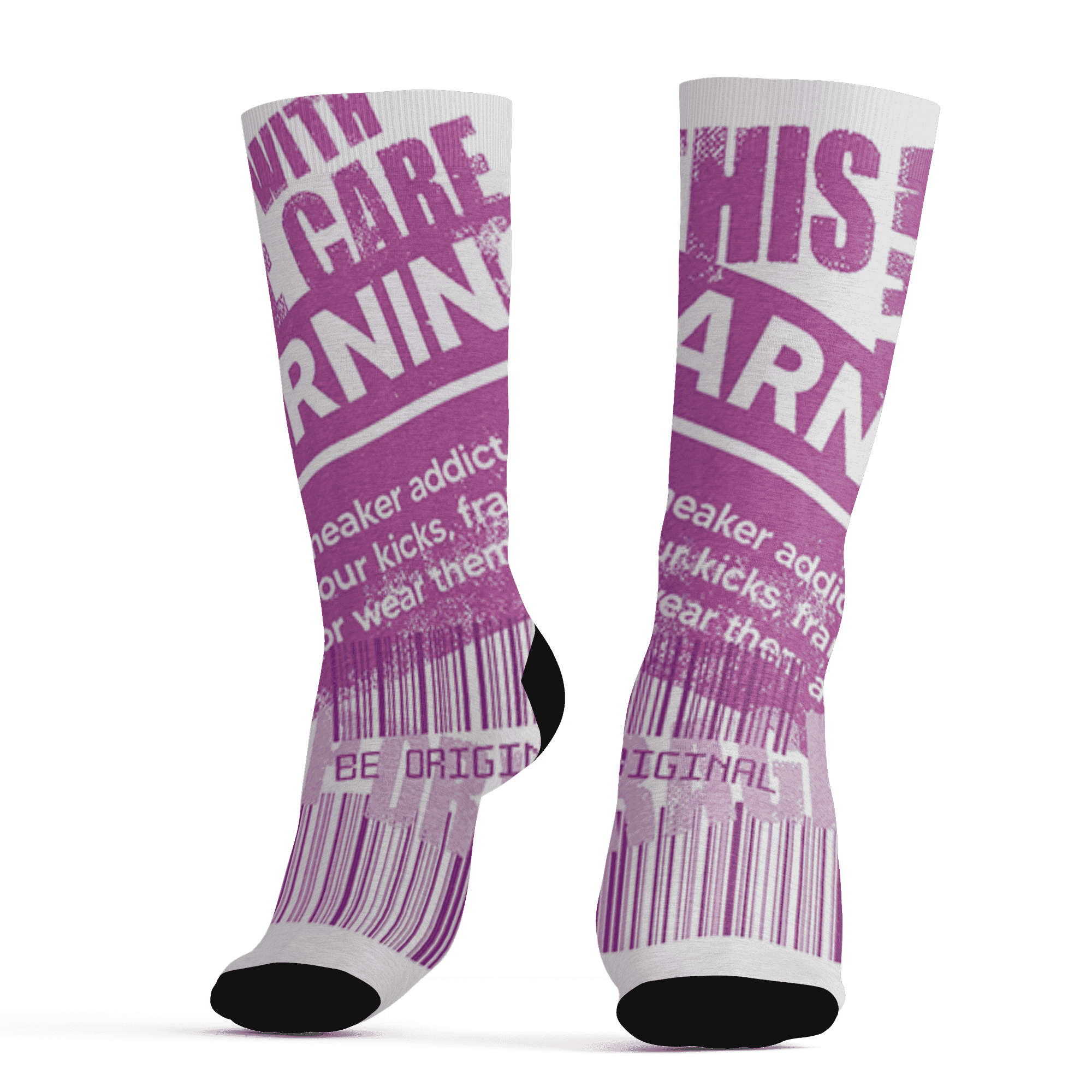 GS Hyper Violet 4s Socks Match Sneaker Addict 3D All-Over Print Warning - NastyJamz