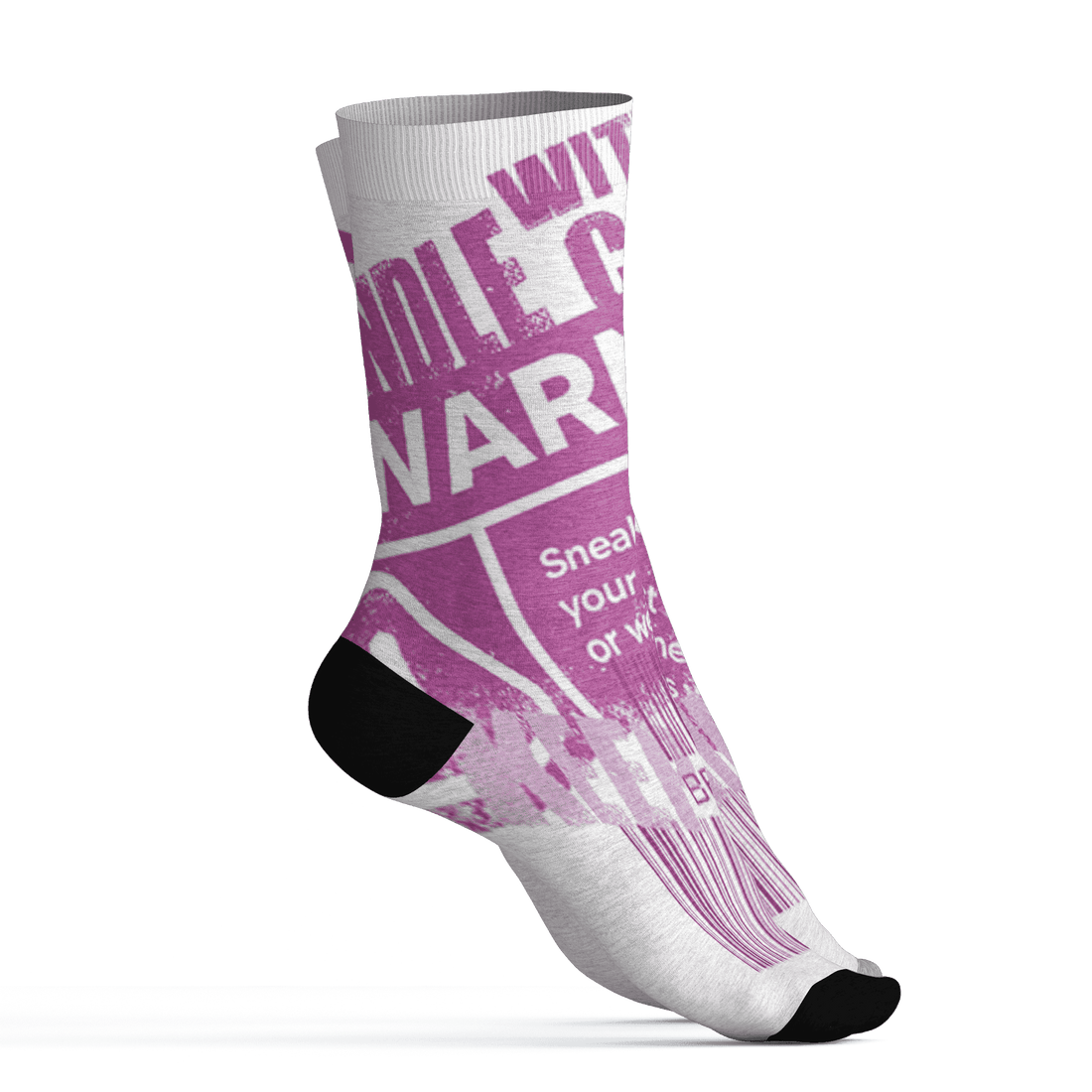 GS Hyper Violet 4s Socks Match Sneaker Addict 3D All-Over Print Warning - NastyJamz