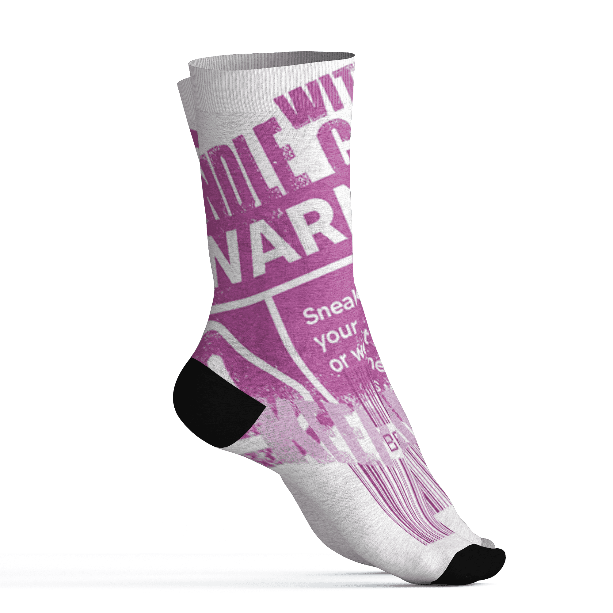 GS Hyper Violet 4s Socks Match Sneaker Addict 3D All-Over Print Warning - NastyJamz