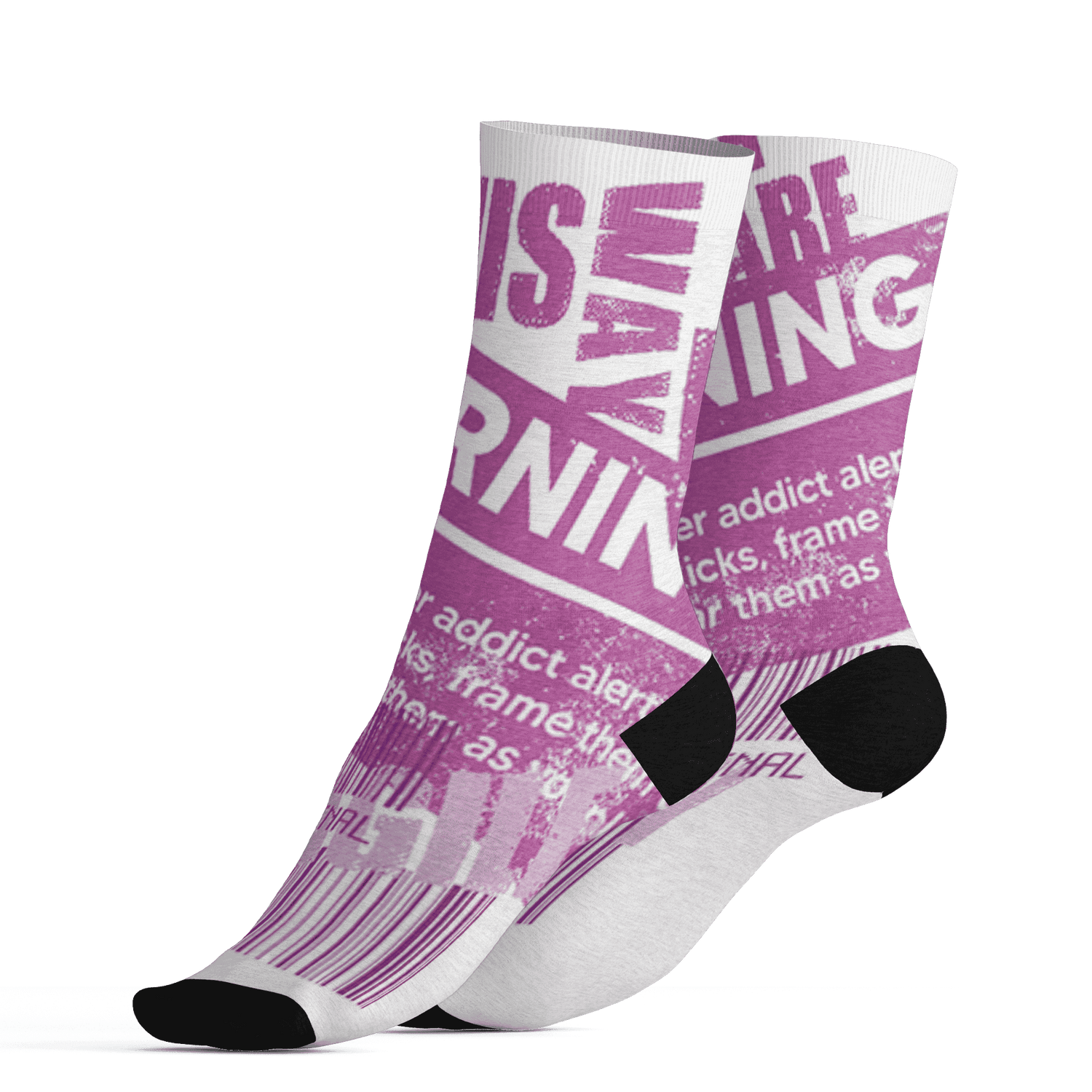 GS Hyper Violet 4s Socks Match Sneaker Addict 3D All-Over Print Warning - NastyJamz