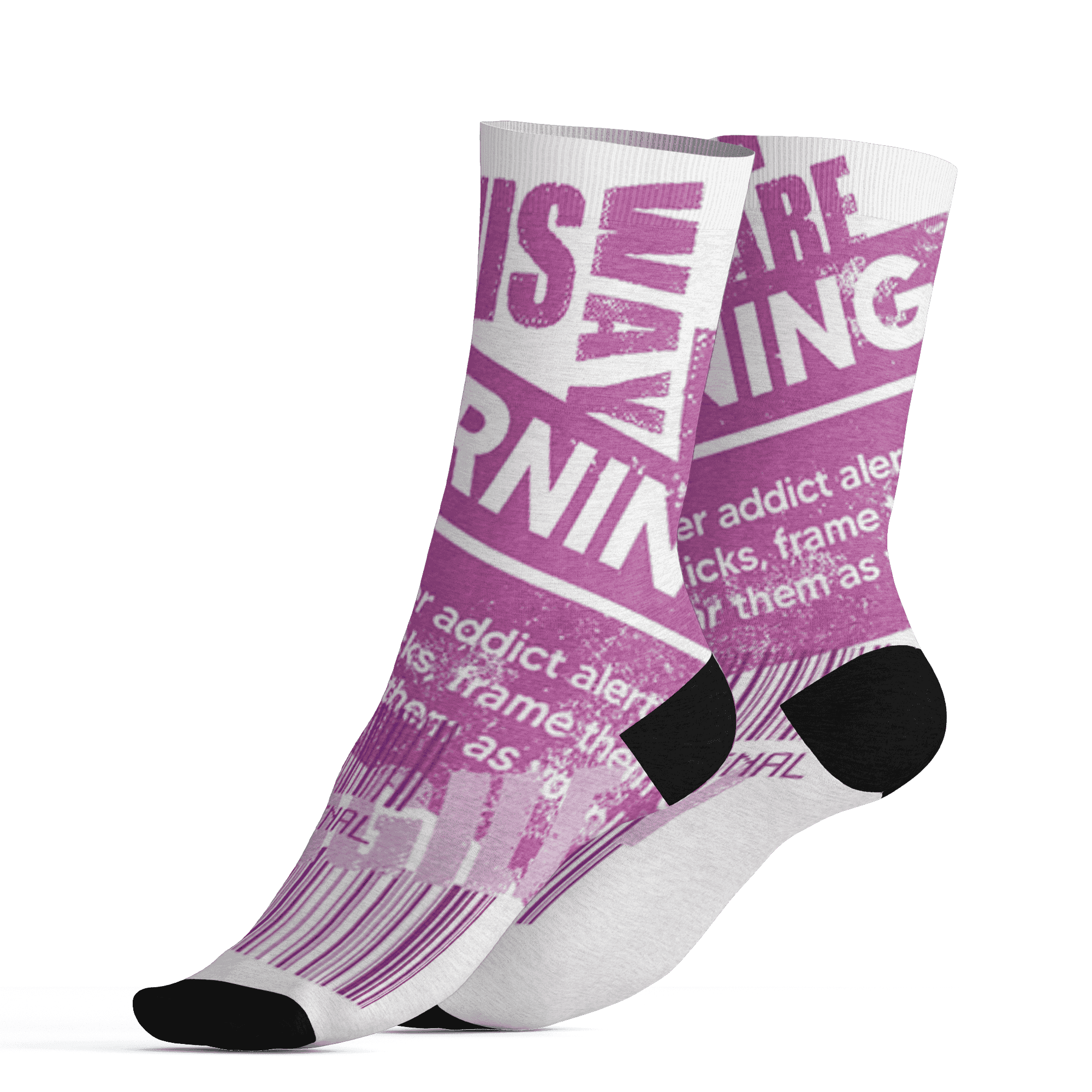 GS Hyper Violet 4s Socks Match Sneaker Addict 3D All-Over Print Warning - NastyJamz