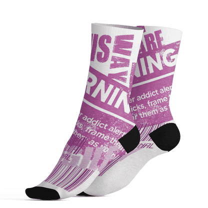 GS Hyper Violet 4s Socks Match Sneaker Addict 3D All-Over Print Warning - NastyJamz