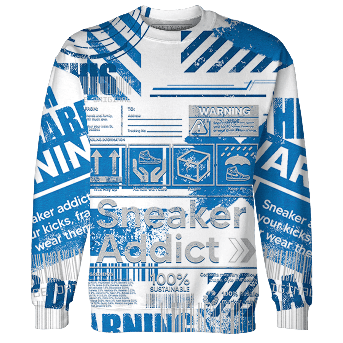 Industrial Blue 4s Hoodie Match Sneaker Addict 3D All-Over Print - NastyJamz