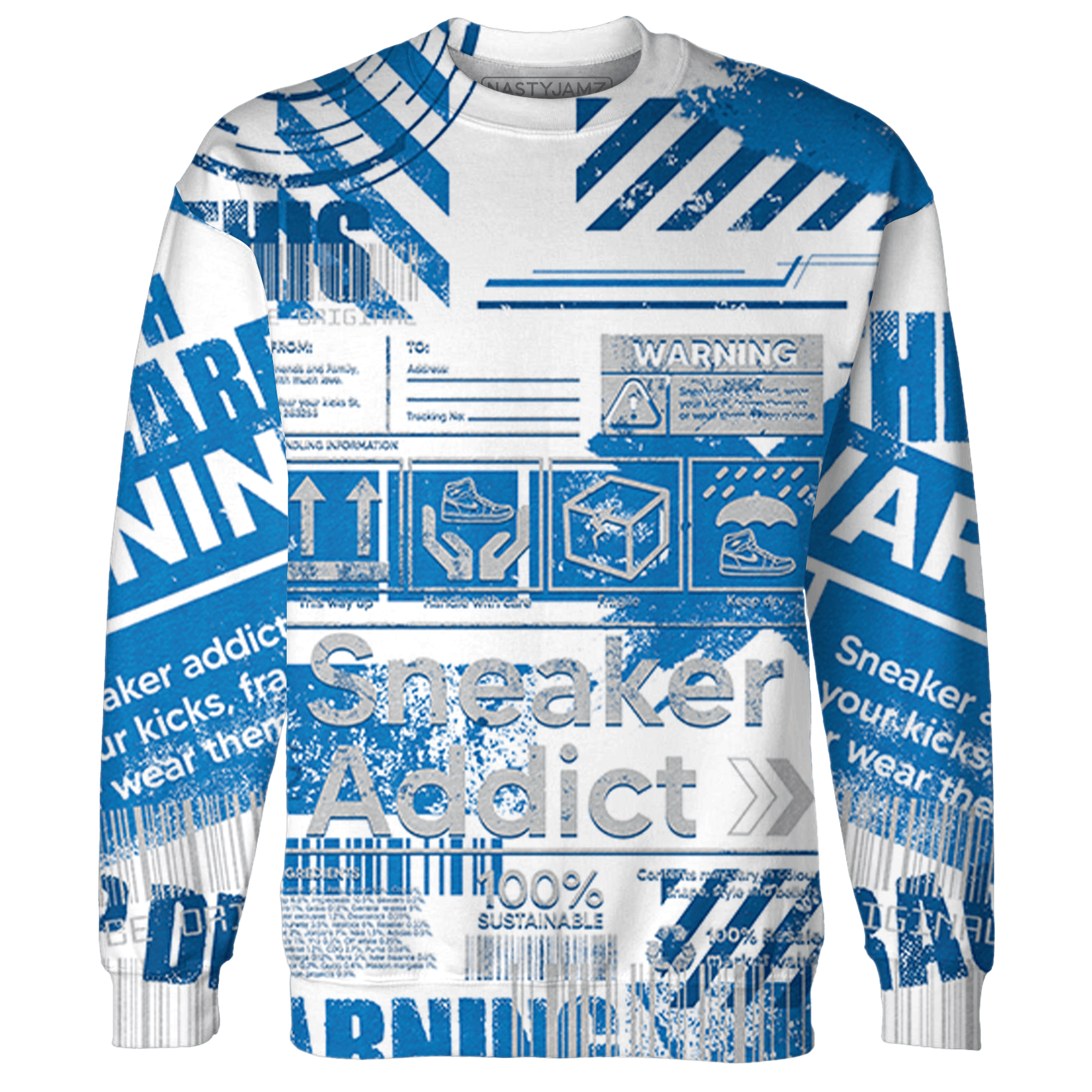 Industrial Blue 4s Hoodie Match Sneaker Addict 3D All-Over Print - NastyJamz