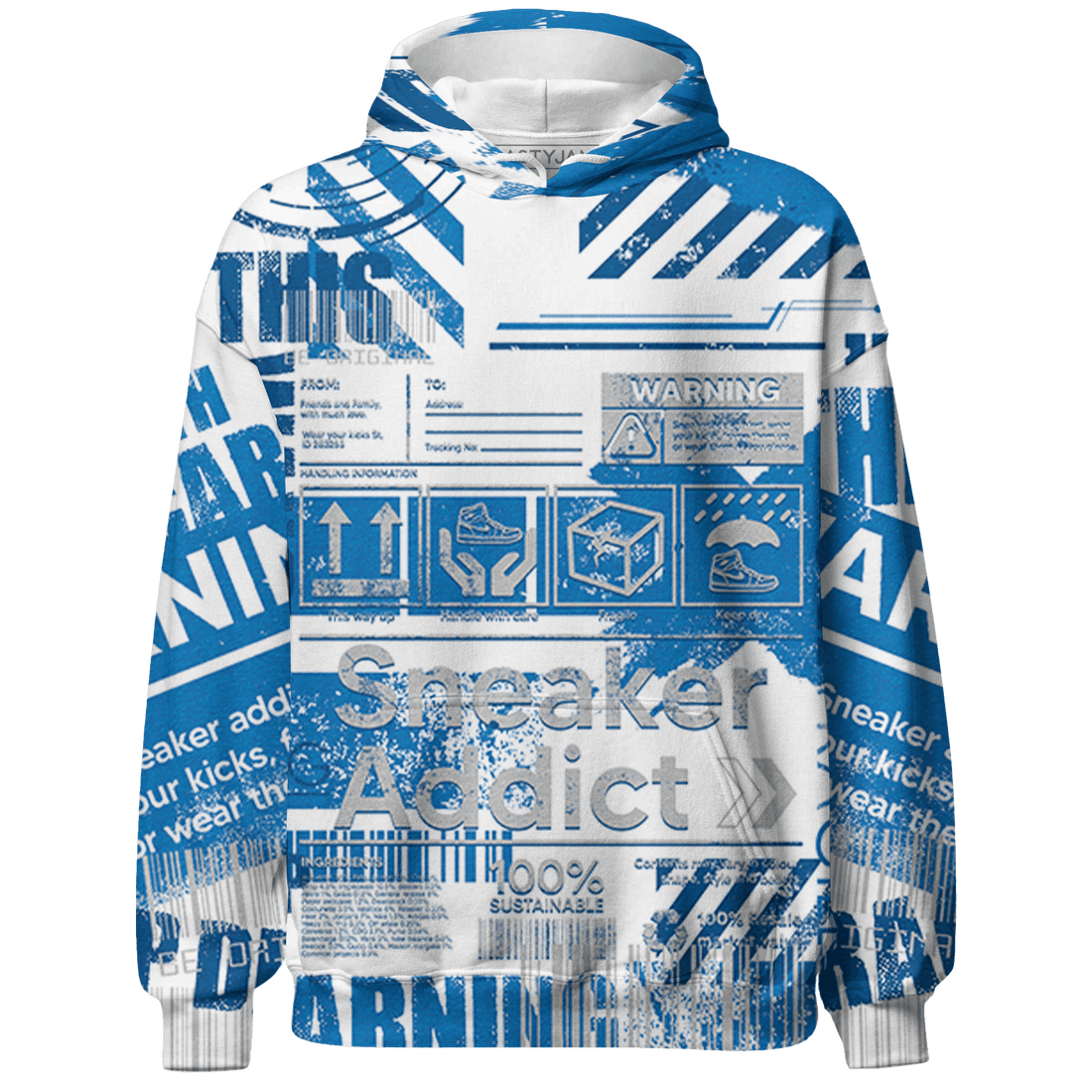 Industrial Blue 4s Sweatshirt Match Sneaker Addict 3D All-Over Print - NastyJamz