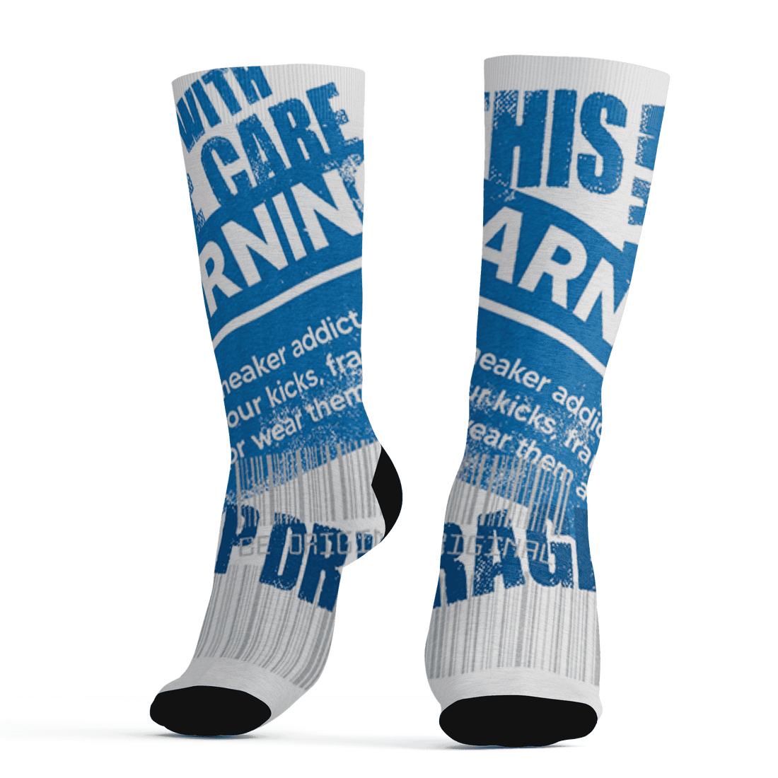 Industrial Blue 4s Socks Match Sneaker Addict 3D All-Over Print Warning - NastyJamz