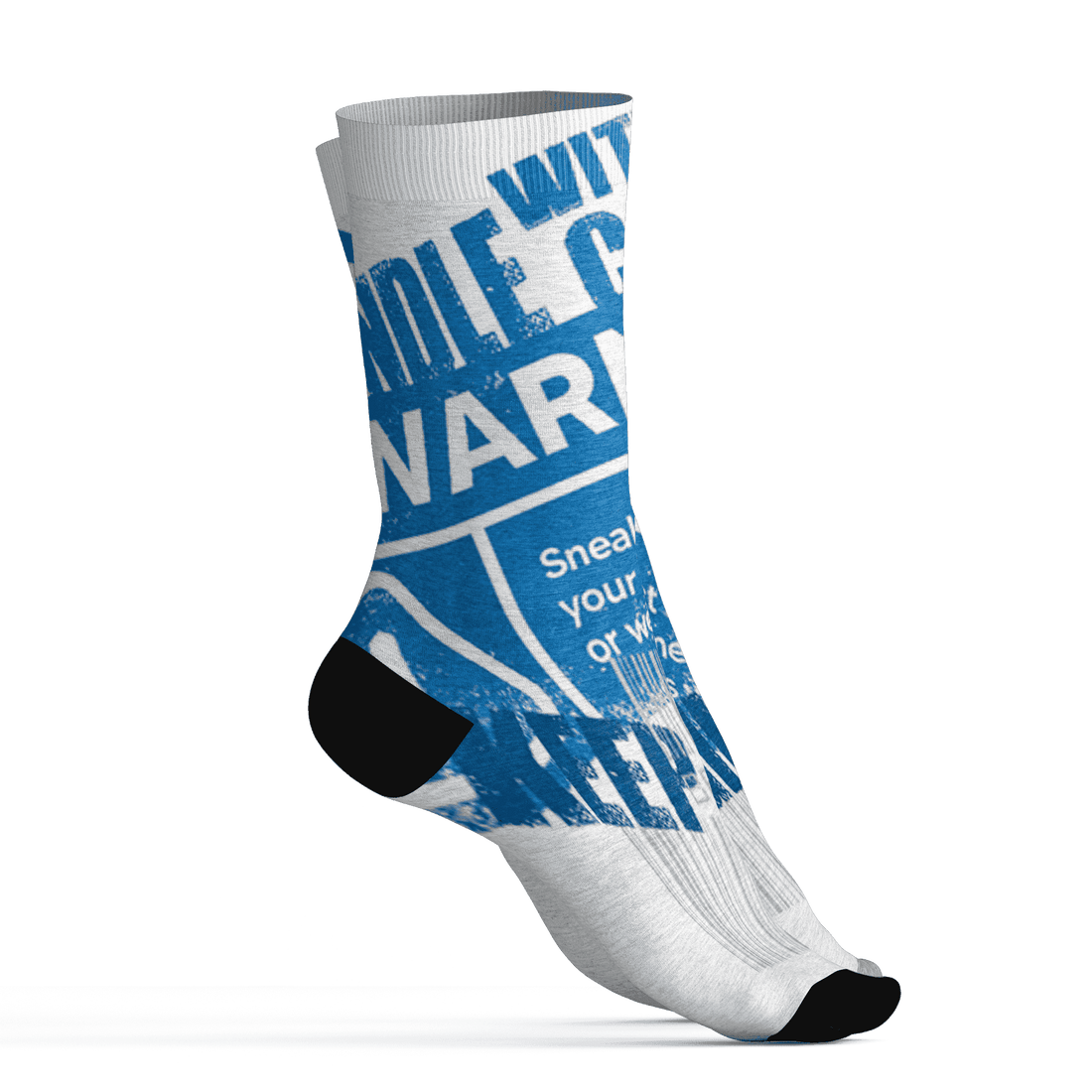 Industrial Blue 4s Socks Match Sneaker Addict 3D All-Over Print Warning - NastyJamz
