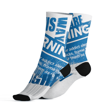 Industrial Blue 4s Socks Match Sneaker Addict 3D All-Over Print Warning - NastyJamz