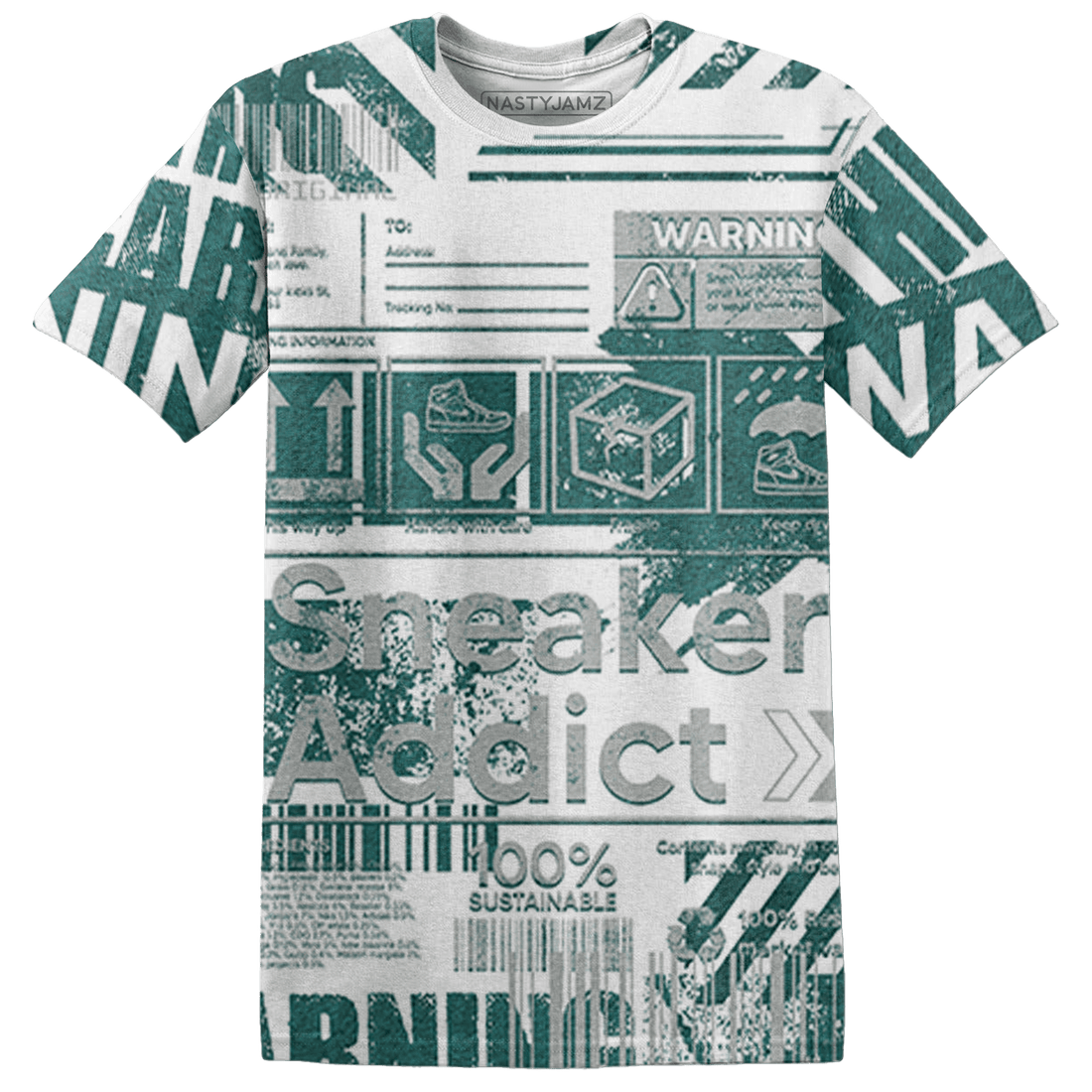 Oxidized Green 4s T Shirt Match Sneaker Addict 3D All-Over Print Warning - NastyJamz