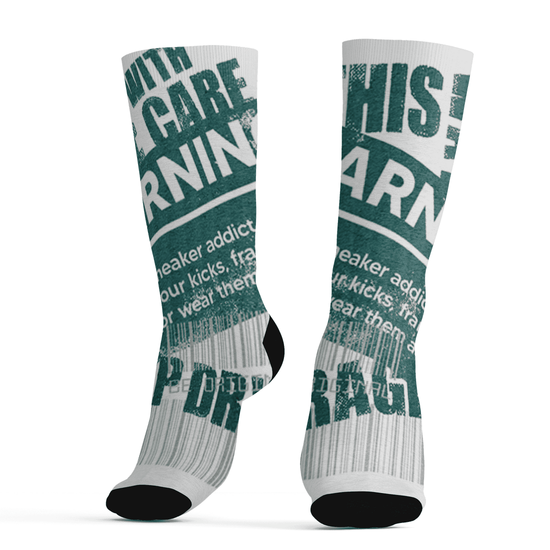 Oxidized Green 4s Socks Match Sneaker Addict 3D All-Over Print Warning - NastyJamz