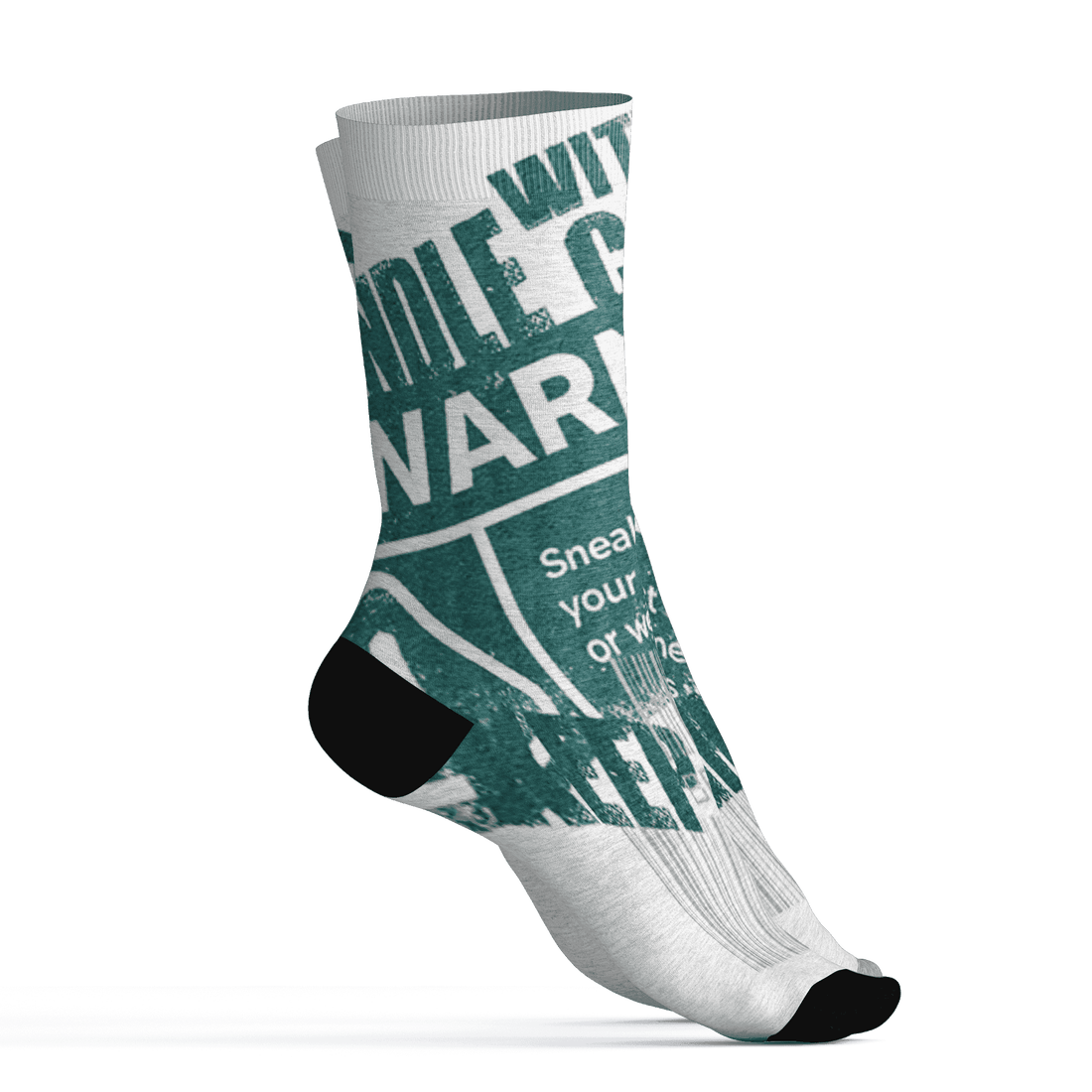 Oxidized Green 4s Socks Match Sneaker Addict 3D All-Over Print Warning - NastyJamz