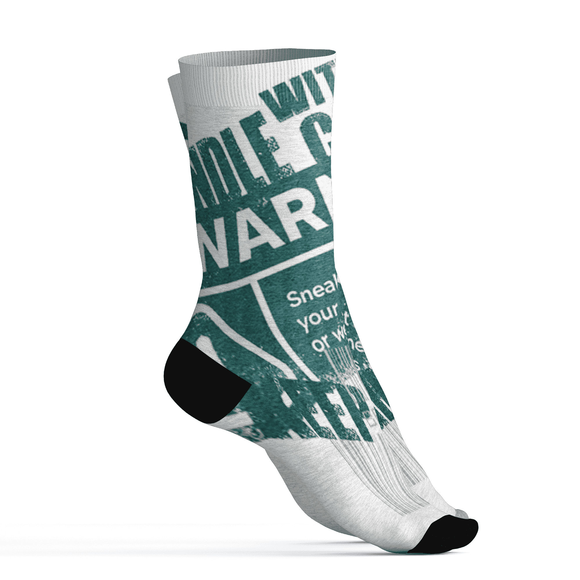 Oxidized Green 4s Socks Match Sneaker Addict 3D All-Over Print Warning - NastyJamz