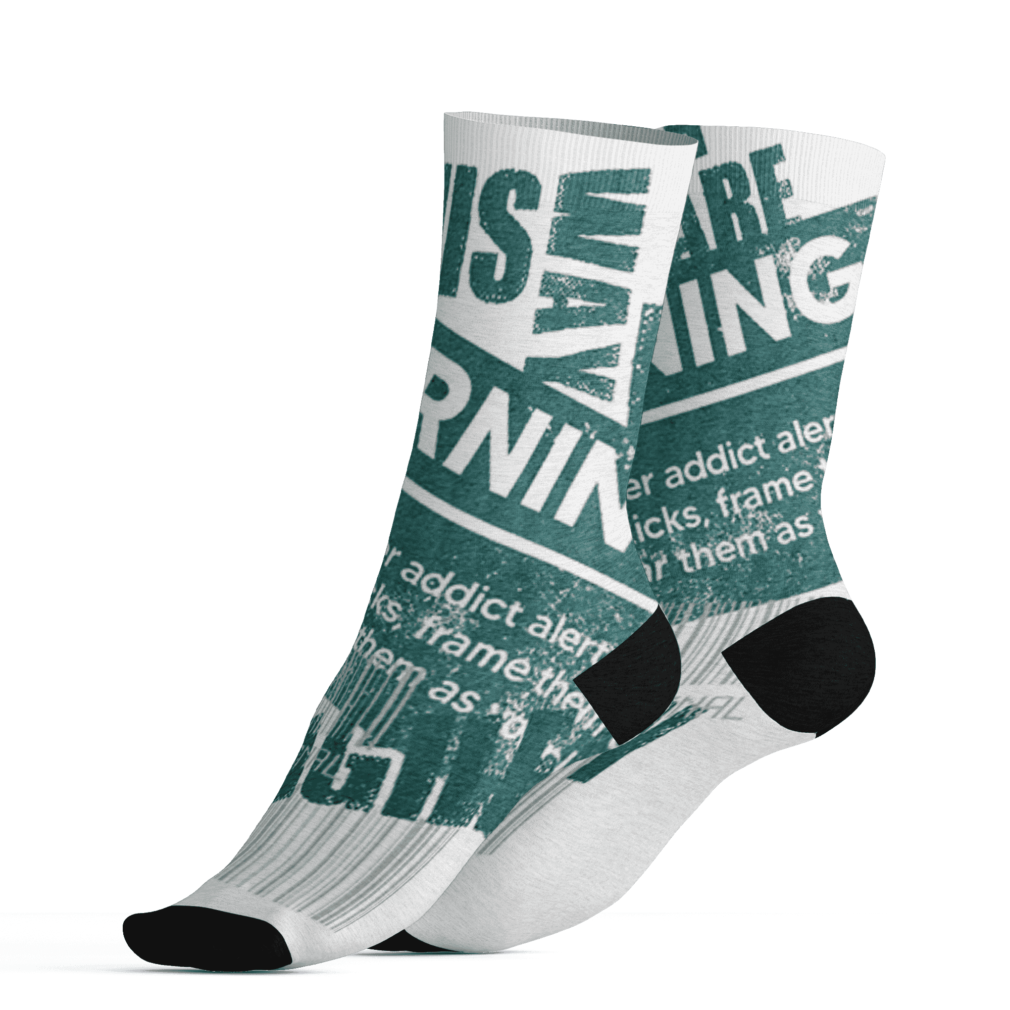 Oxidized Green 4s Socks Match Sneaker Addict 3D All-Over Print Warning - NastyJamz
