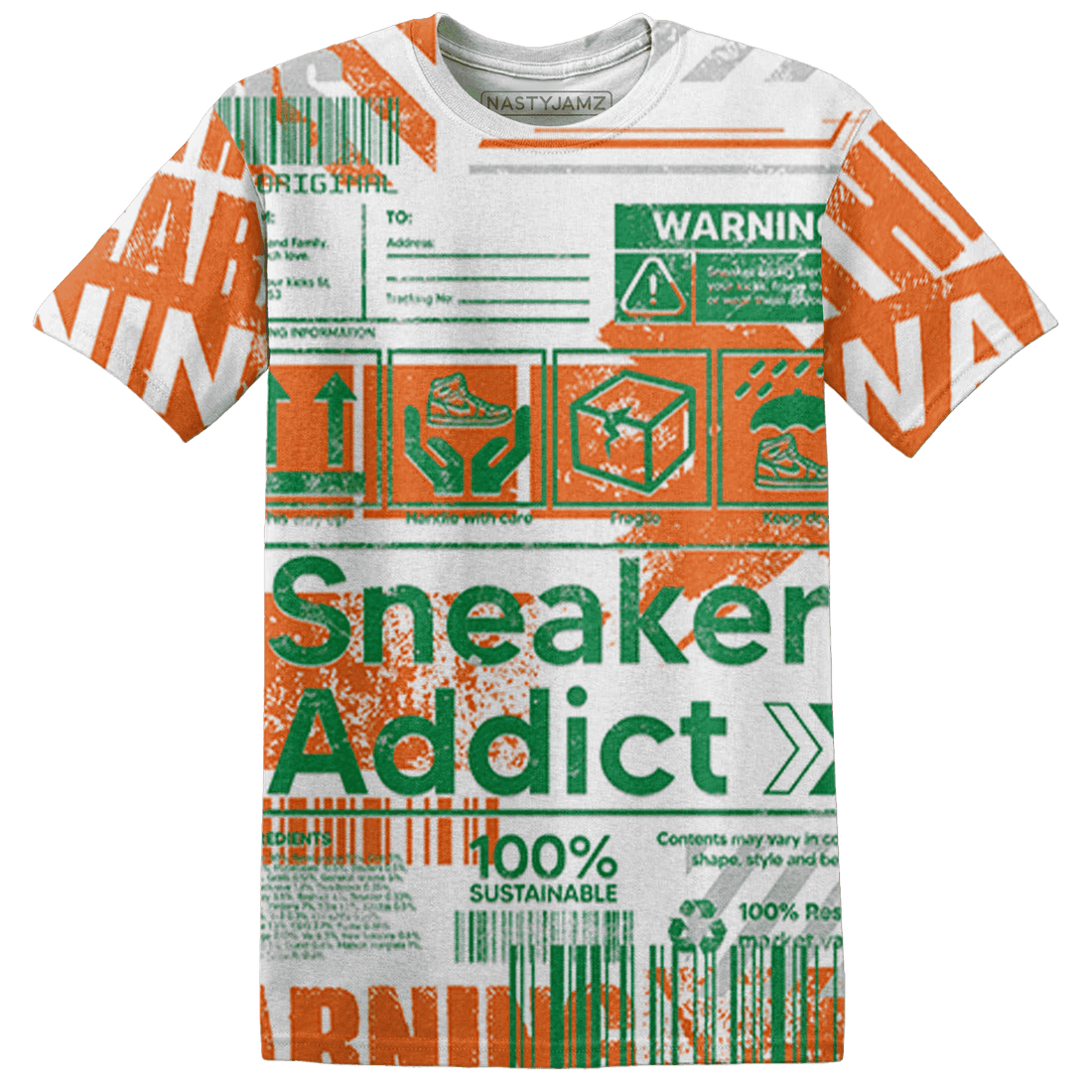 MAM Hurricanes 5s T Shirt Match Sneaker Addict 3D All-Over Print Warning - NastyJamz