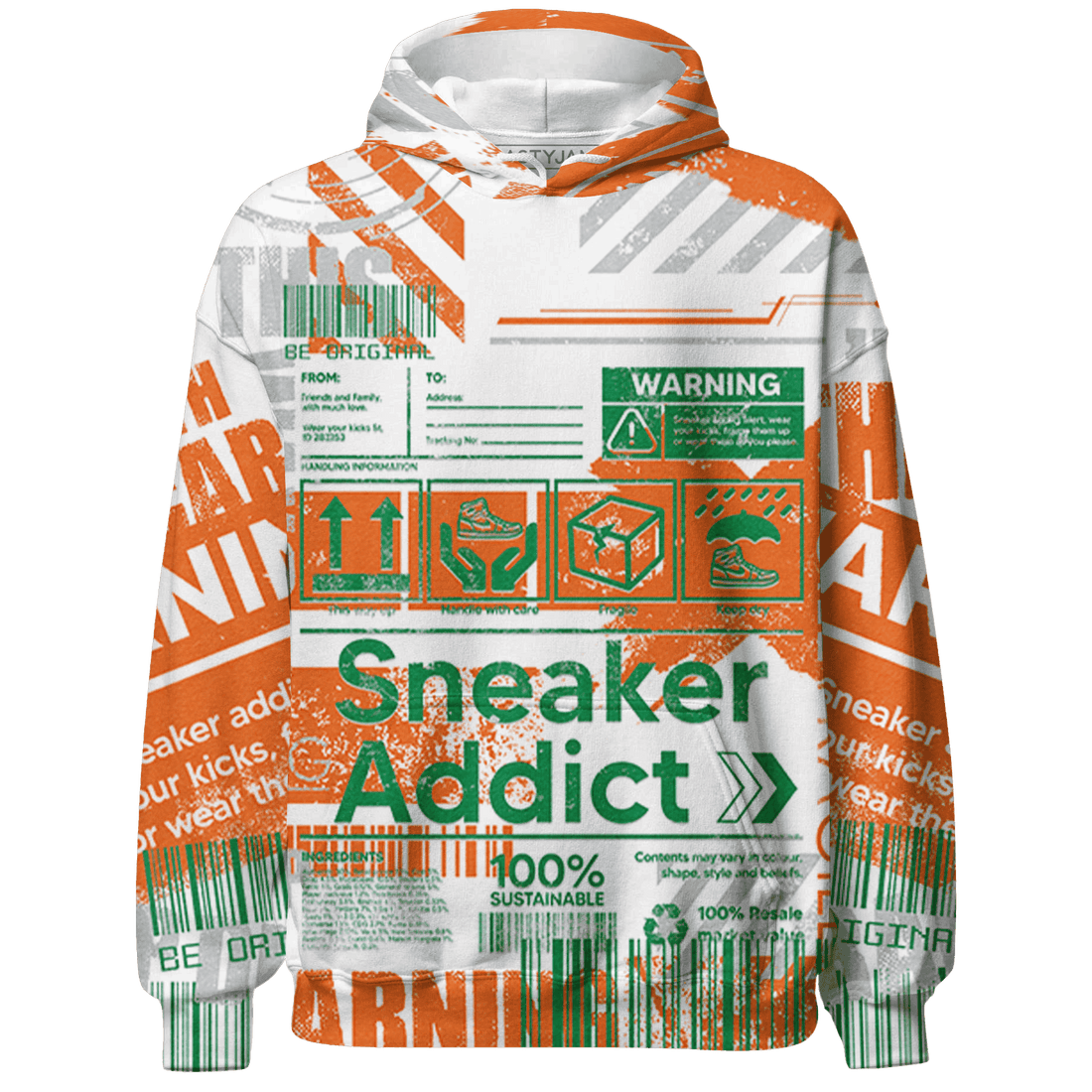 MAM Hurricanes 5s Hoodie Match Sneaker Addict 3D All-Over Print Warning - NastyJamz
