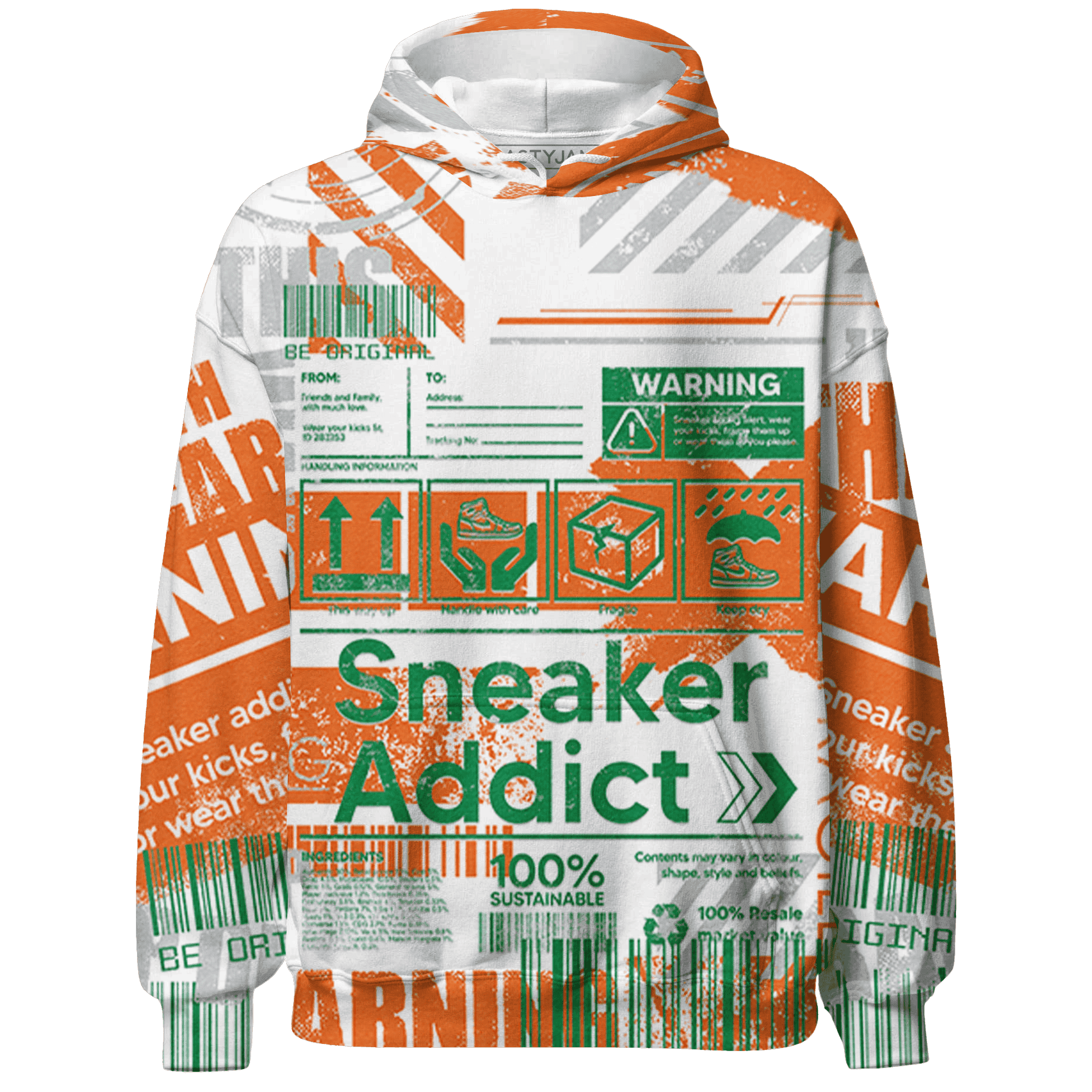 MAM Hurricanes 5s Hoodie Match Sneaker Addict 3D All-Over Print Warning - NastyJamz