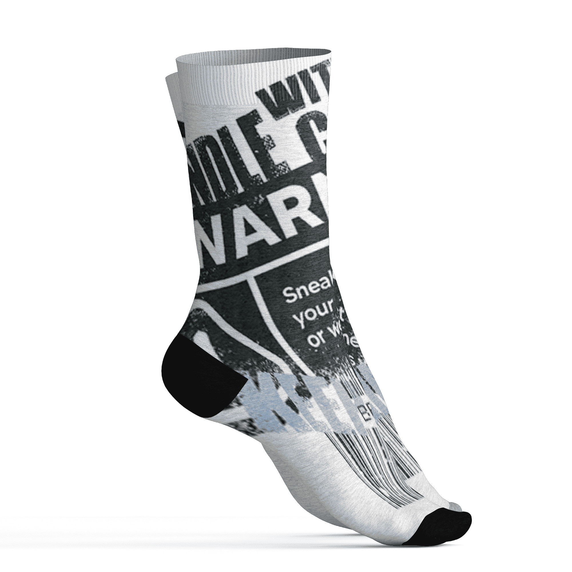 AJ 6 Reverse Oreo Socks Match Sneaker Addict 3D All-Over Print Warning - NastyJamz